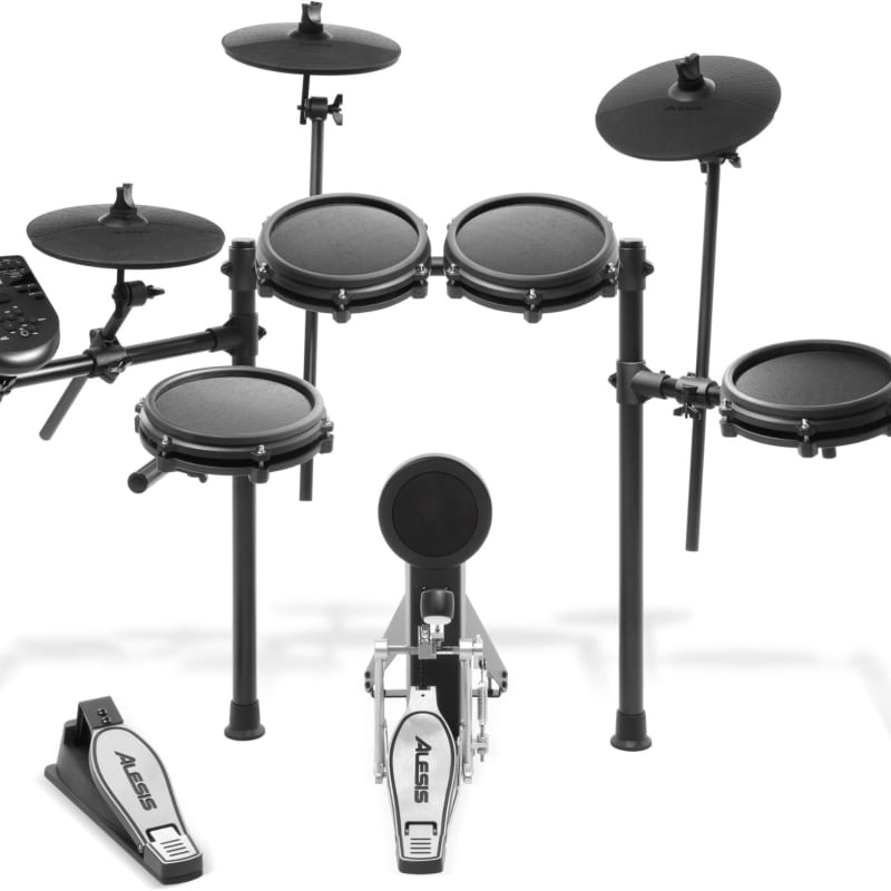  Donner DED-100 Electronic Drum Set, Eight Pieces Mesh Electric Drum  Set with 195 Sounds, Electric Mesh Drum Kit for Beginner, Drum Sticks &  Audio Cables Included, More Stable Iron Metal Support