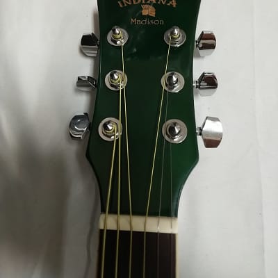 INDIANA Madison acoustic electric cutaway GUITAR new Trans Green w/ HARD CASE image 4
