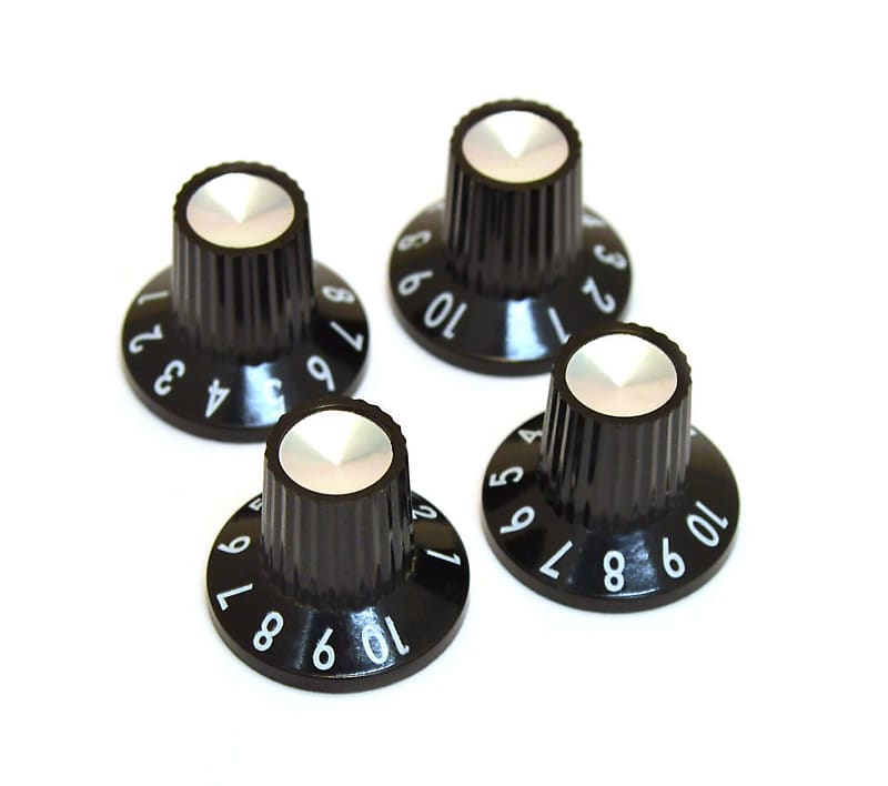 グランドホールセール Fender 005-4419-049 D-Shaft Push-On Skirted Amp Knobs (4 ギター