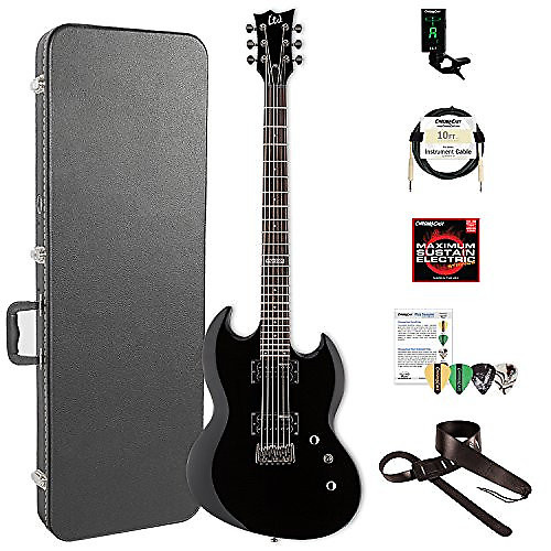 ESP LTD Viper Series VIPER 200B Electric Baritone Guitar with ChromaCast Hard Case Accessories Black