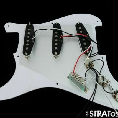 * NEW Alnico 5 LOADED PICKGUARD for Fender Stratocaster Strat White 1 Ply 8 Hole image 2