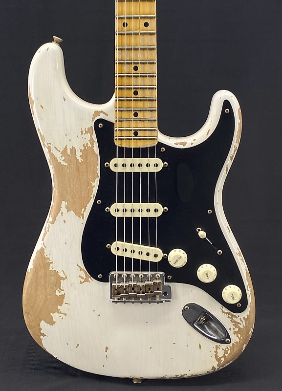 Fender Custom Shop Poblano Super Heavy Relic Stratocaster in Aged White Blonde image 1
