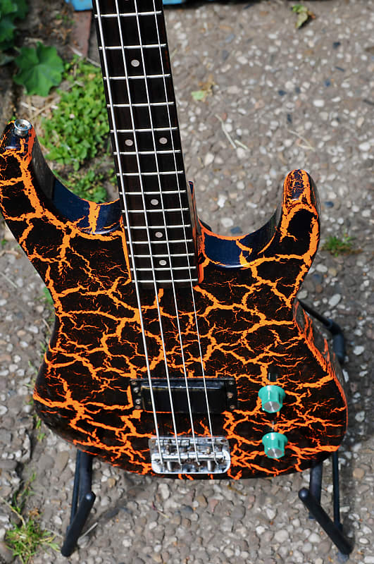 Hohner Marlin by Hohner SL200B orange black crackle short scale bass image 1
