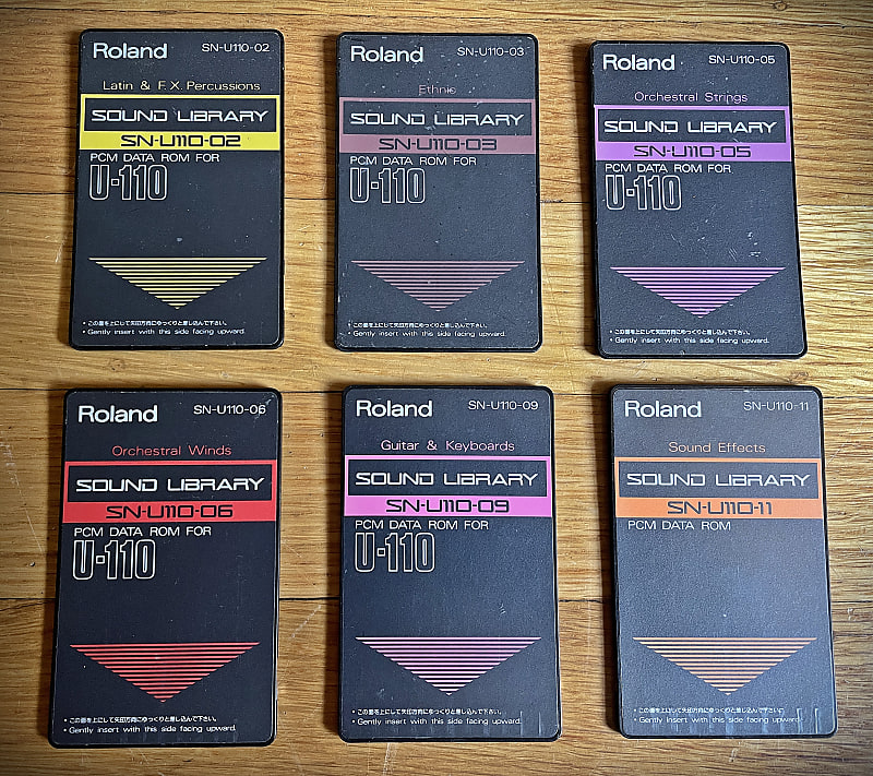 6 Roland U-110 PCM Data Sound Expansion Card Lot [see video]