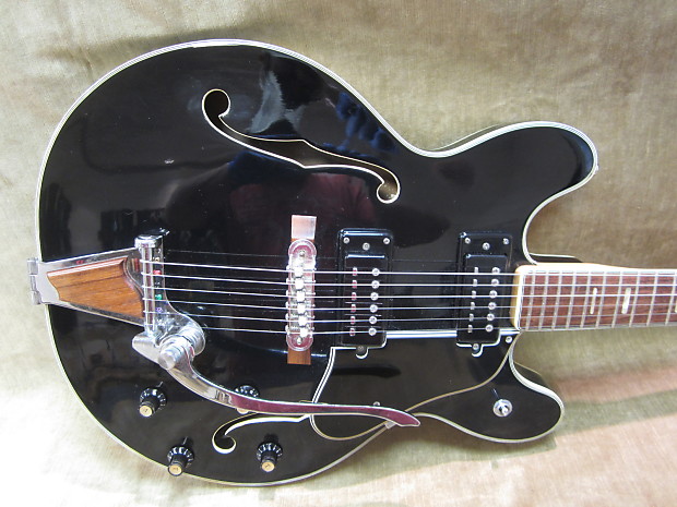 1970's DIA Matsumoku MIJ 335 Rare Semi Hollow Black W