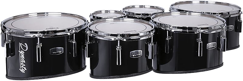 Dynasty Custom Elite Multi-Tenor Marching Drums  Sextet - Black image 1