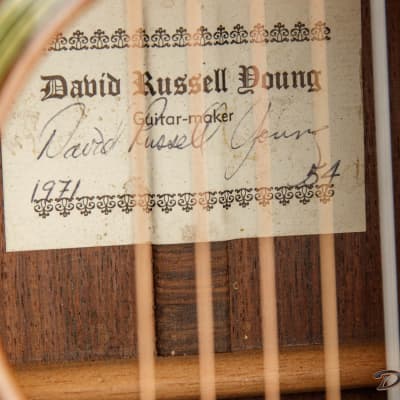 1971 David Russell Young Dreadnought, Indian Rosewood/Cedar image 21