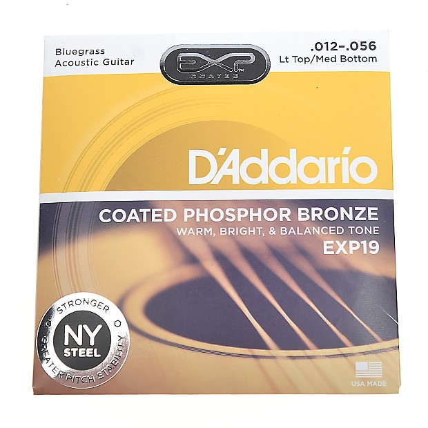 D'Addario EXP19 Light Top Medium Bottom Bluegrass Acoustic Guitar Strings image 1