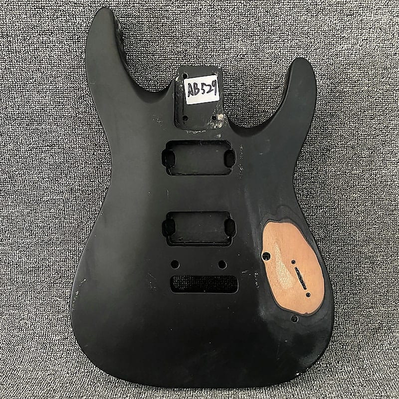 Matte Black HH Guitar Double Cutaway Body DIY Project Reverb