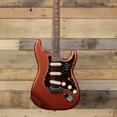 Fender  Player Plus Stratocaster Electric Guitar Aged Candy Apple Red w/ Gigbag image 4
