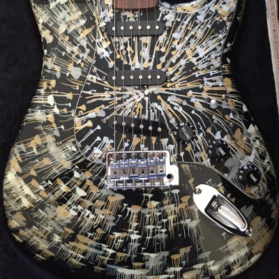 Fender  Splatter Stratocaster 2003 Black/Silver/Gold image 2