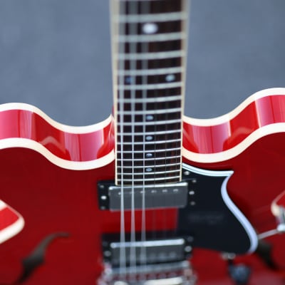 Mint Heritage Standard Series H-535 Semi-Hollow Electric Guitar Trans Cherry image 6