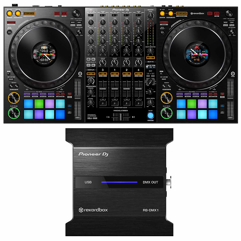 Pioneer DJ DDJ-1000 4-Channel Rekordbox DJ Controller + DMX Lighting  Interface