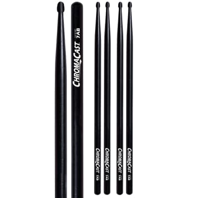 ChromaCast 7A USA Black Hickory Drumsticks, 3 Pairs image 1