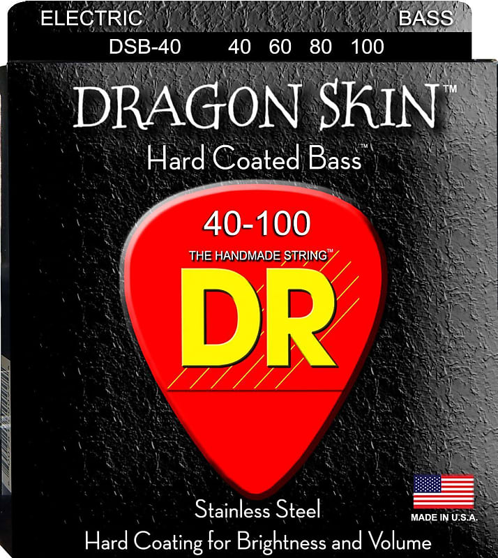 DR DSB-40 Dragon Skin Bass Guitar Strings; gauges 40-100 image 1