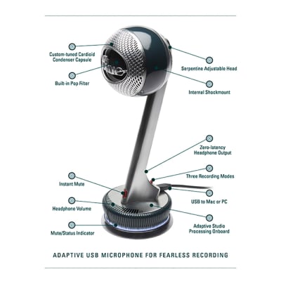 Blue Microphones Nessie Adaptive USB Cardioid Desktop Microphone (Open Box) image 5