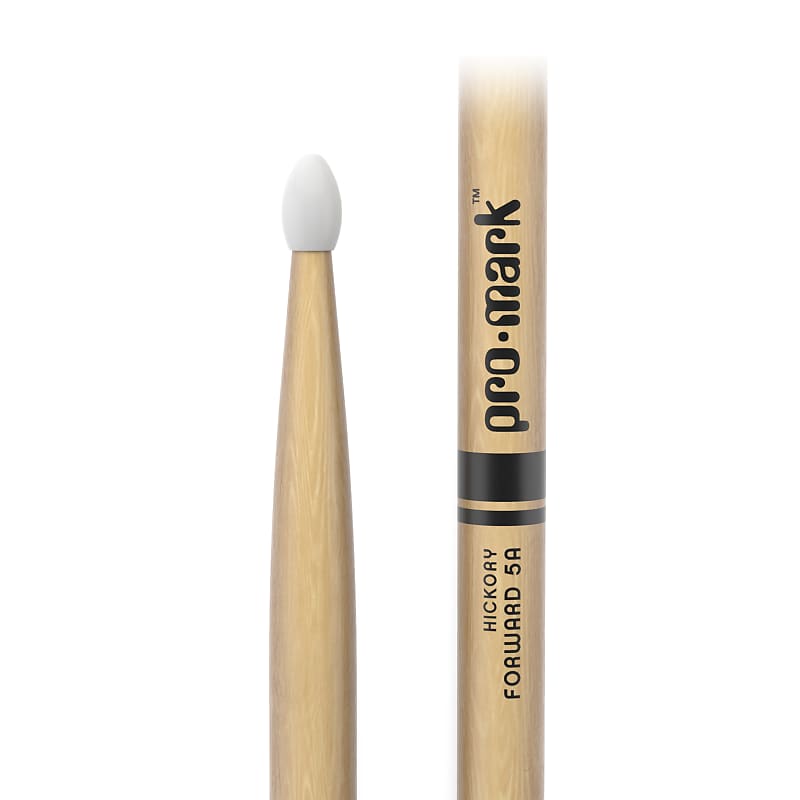 Pro-Mark Classic Forward 5A Hickory Drumstick, Oval Nylon Tip image 1