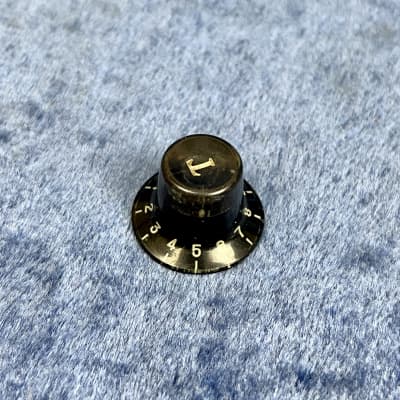 1960's Gibson Black Reflector Guitar  Knob  "No Tone-Volume"  Cracked but Functional (SG-LP-335) image 7