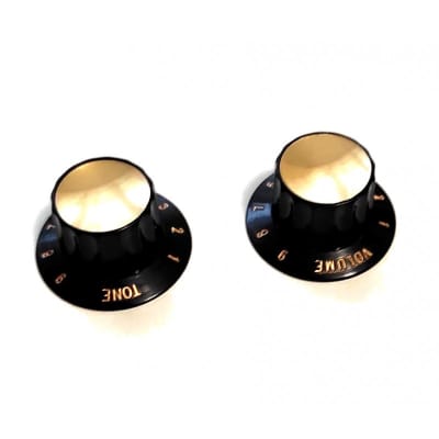 2 Rocket Brown, Gold Reflector Caps Knobs Harmony style for Metric