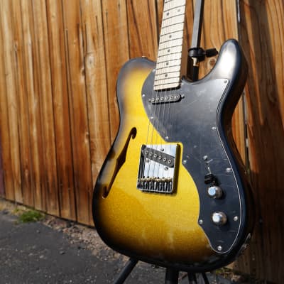 G&L USA ASAT Classic Thinline 2-Tone Goldburst 6-String Electric Guitar w/ Gig Bag NOS image 6