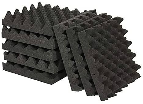 6 Pack 2"x12"x12" Soundproofing Foam Acoustic Eggcrate Tiles Studio Foam Sound Wedges image 1