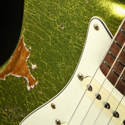 Fender Custom Shop Eddie's Guitars Exclusive Dealer Select Roasted 1963 Stratocaster Heavy Relic - Chartreuse Sparkle image 18