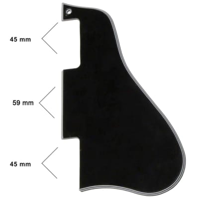 NEW Pickguard for Gibson ES-335 Style Guitar, SHORT - 5-ply - BLACK