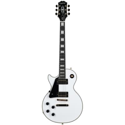 Epiphone Les Paul Custom Electric Guitar, Left-Handed, Alpine White, with Gold Hardware image 2