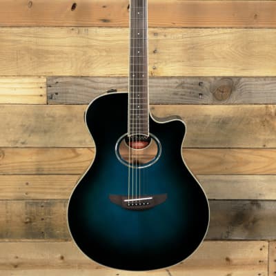 Yamaha APX600 Thinline Acoustic/Electric Guitar Oriental Blue  Burst image 4