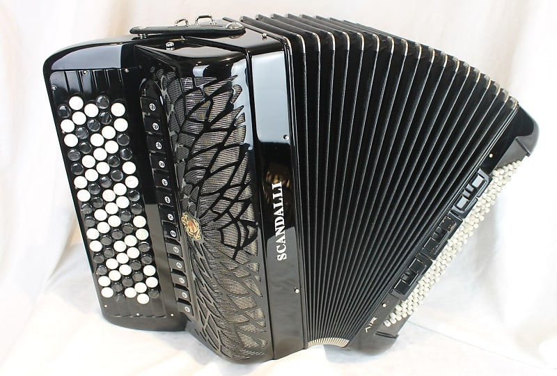 NEW Black Scandalli Air IV CT Chromatic Button Accordion C | Reverb