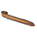 Henry Heller HVDX-03 Vintage 2" Jacquard Weave Guitar Strap Orange Brown Gold