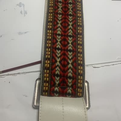Ace 3 inch bass strap 70's red/brown woven image 6