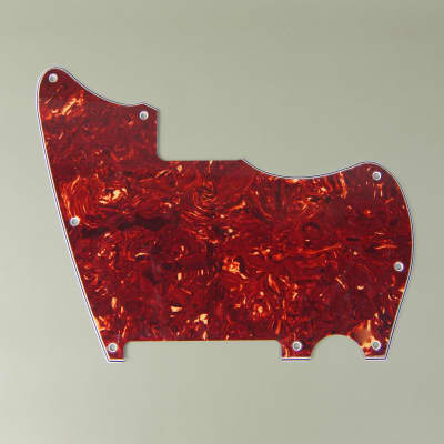 Jazzcaster / telemaster Hybrid Style Guitar Pickguard ,no pickup, 4ply Red Tortoise