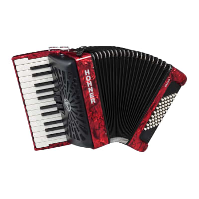 Hohner Bravo II 48 Chromatic Piano Key Accordion (Red) image 1