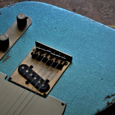 American Fender Custom Telecaster  Standard Relic Blue Sparkle image 18