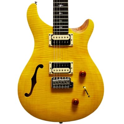 PRS SE Custom 22 Semi-Hollow Body Electric Guitar in Santana Yellow image 9
