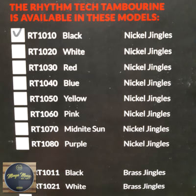 RhythmTech RT1010 crescent-shaped, hand-held tambourine black image 4