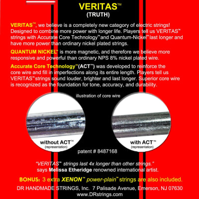 DR Strings VTE-11 Veritas Heavy 11-50 Electric Strings image 2