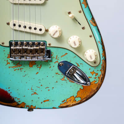 Fender Custom Shop Stratocaster '63 Super Heavy Relic 2024 - Super Faded Aged Surf Green over 3-Color Sunburst image 6