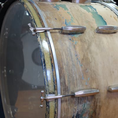 1940s Slingerland Radioking in Blue and Silver Duco 14x26 16x16 9x13 image 11
