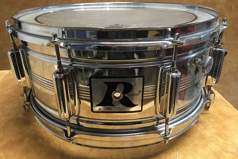 Rogers "Island Music Era" Dyna-Sonic 6.5x14" Steel Snare Drum 1980s image 2