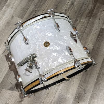 Used Vintage Gretsch Round Badge '60s 2pc Drum Set White Marine Pearl image 4
