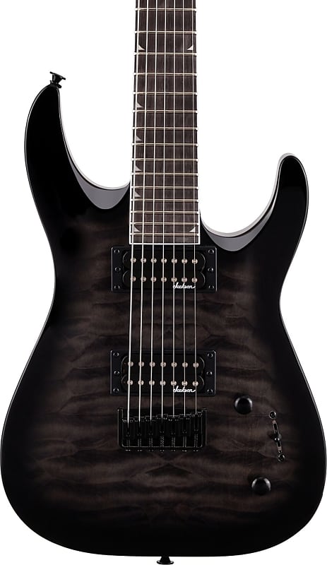 Jackson JS Dinky Arch Top JS22Q-7 DKA HT 7-String Guitar, Trans Black Burst image 1