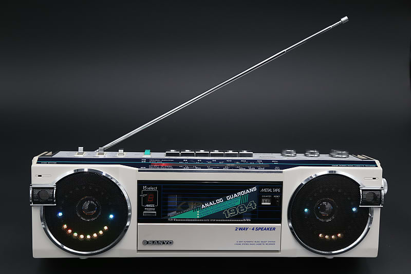 1984 Sanyo M7770K Boombox, upgraded with Bluetooth, Rechargeable Battery and an LED Music Visualizer image 1