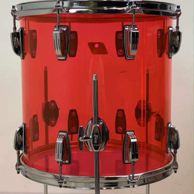 Ludwig 18/12/14/5x14" Vistalite Jazzette Drum Set - Pink Vistalite w/ Exclusive 18" BD! image 10