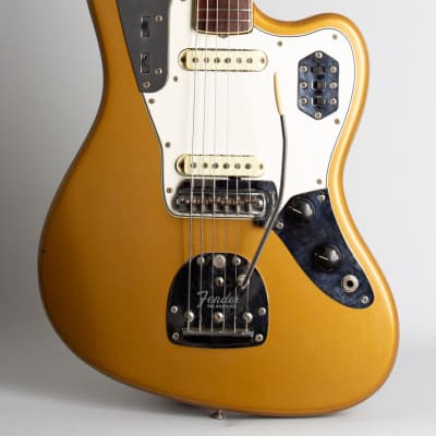 Fender  Jaguar Solid Body Electric Guitar (1966), ser. #183558, original black tolex hard shell case. image 3