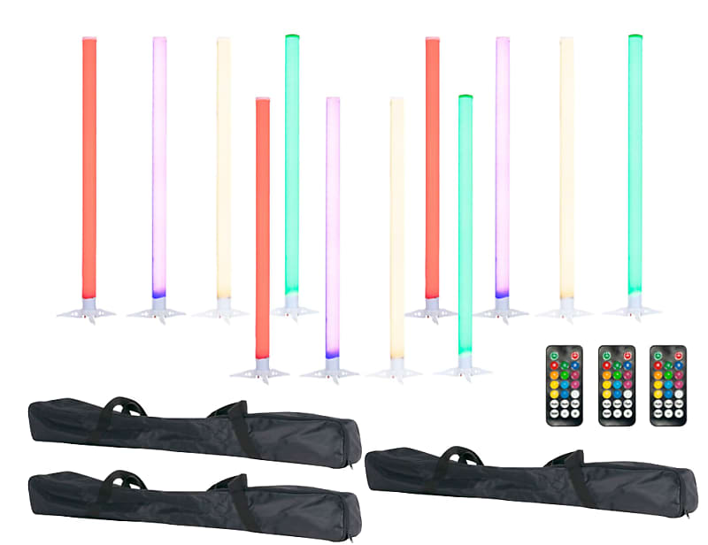 Battery Powered LED BP TUBES 12 PACK With 3 Bags 3 Remotes Reverb