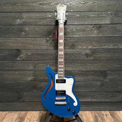 D'Angelico Deluxe Bedford SH Limited-Edition Prototype Semi-Hollow Electric Guitar Sapphire image 11