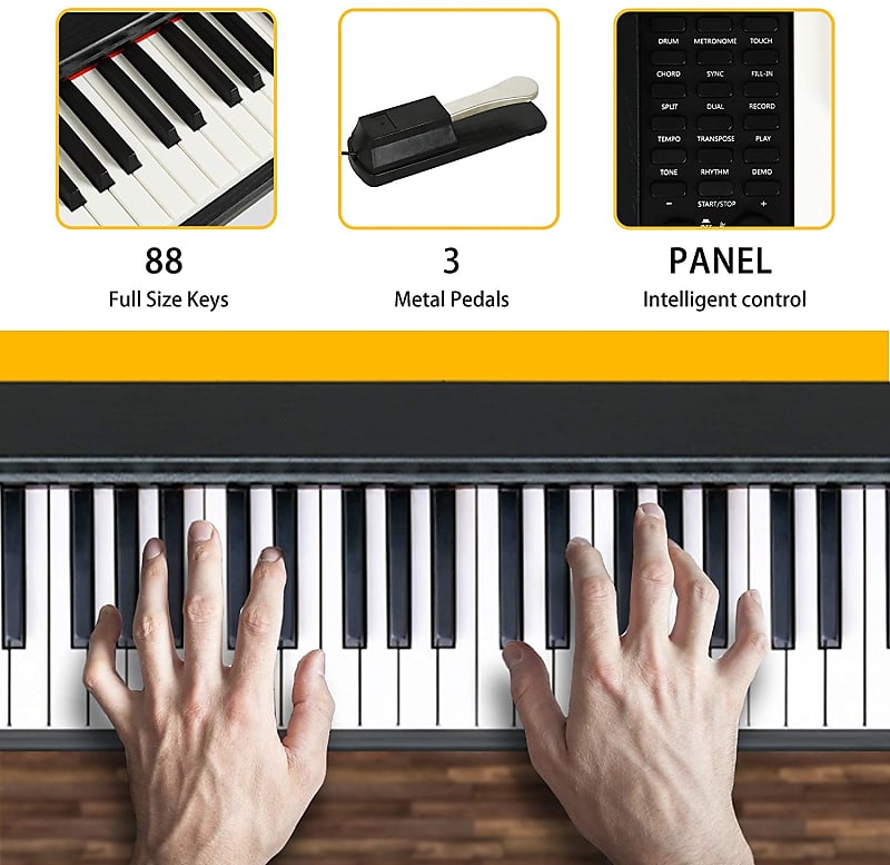 Artesia Performer 88-Key Digital Piano with Sustain Pedal, Power Supply and  2 Months of FREE Online Piano Lessons with TakeLessons 