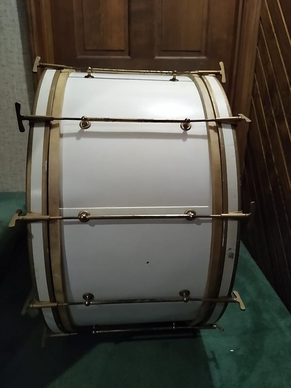 Leedy 1920's 28"(Diameter)X14"(Depth) Bass Drum 1920's White image 1